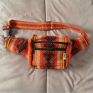 Pinzon Hippie, bohemian, Rasta multicolor woven waist pack, bum bag, fanny pack